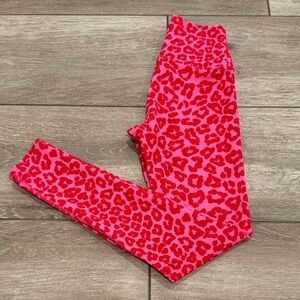 Beach Riot leopard Print Leggings - Pink and red